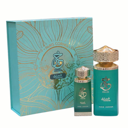 💚 Khair Pistachio – Oil & Perfume Gift Set  by Paris Corner 💚